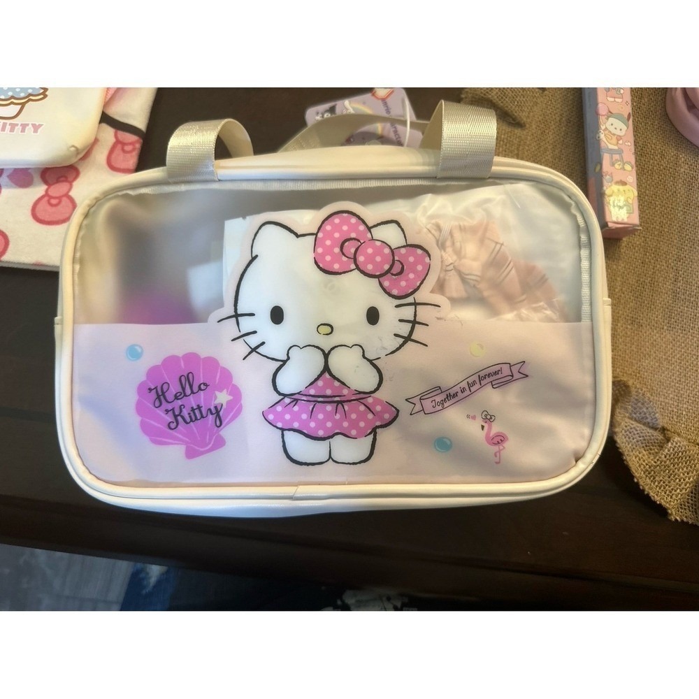 Hello Kitty frosted clear‎ cosmetic bag